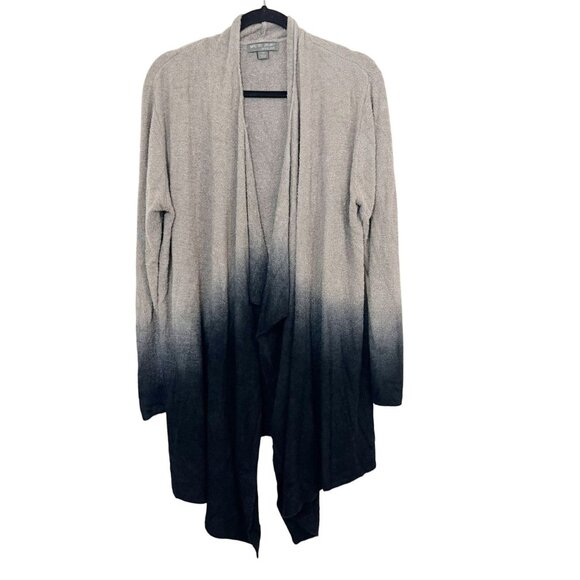 Barefoot Dreams Cozy Chic Lite Ombre Cardigan Sweater Gray Black Size 3X - Picture 1 of 5